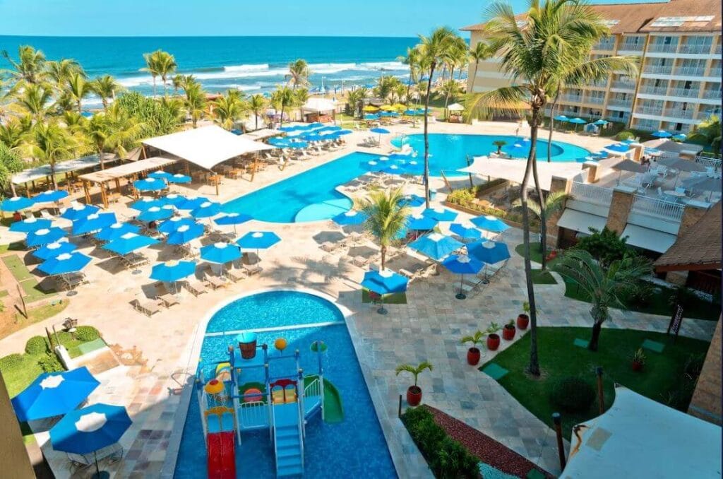 best-places-to-stay-in-salvador-brazil View of Gran Hotel Stella Maris Pool