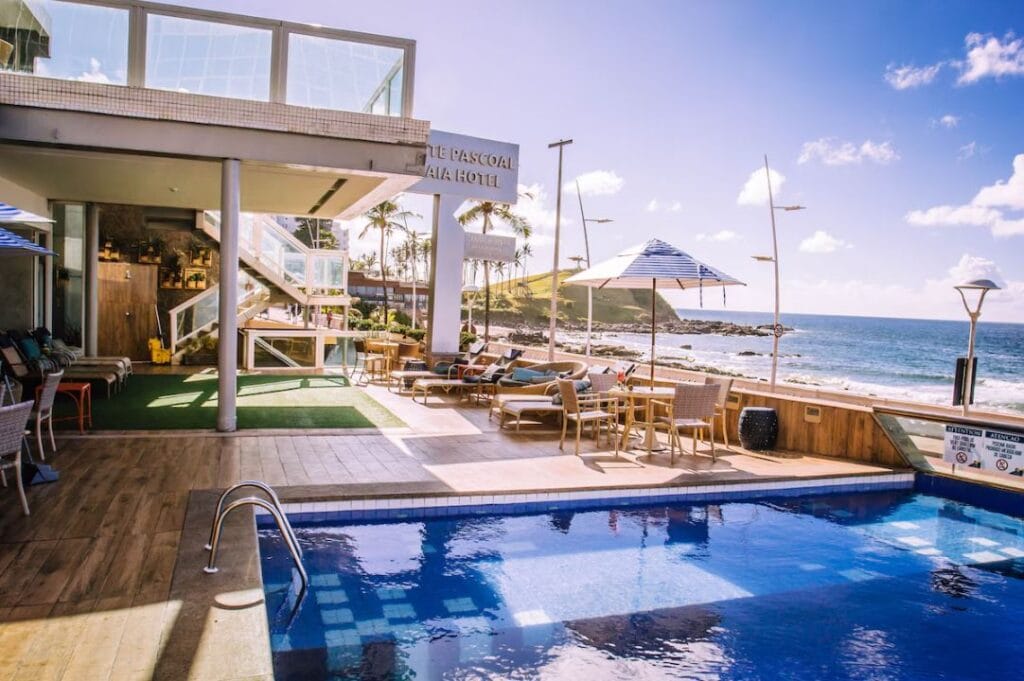 best-places-to-stay-in-salvador-brazil View of Monte Paschoal Hotel Pool