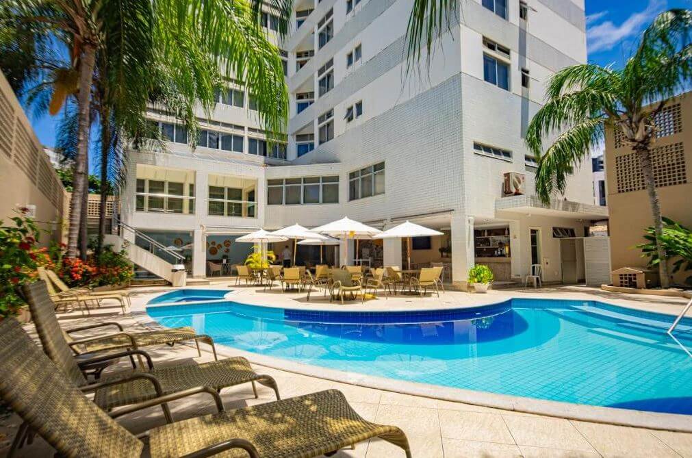 best-places-to-stay-in-salvador-brazil View of Portobello Ondina Hotel Pool