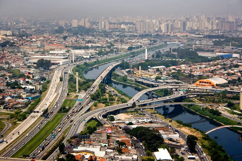 Panoramic flight in Sao Paulo