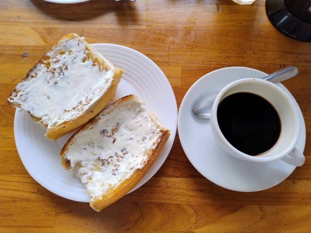 Coffe with bread in Sao Paulo